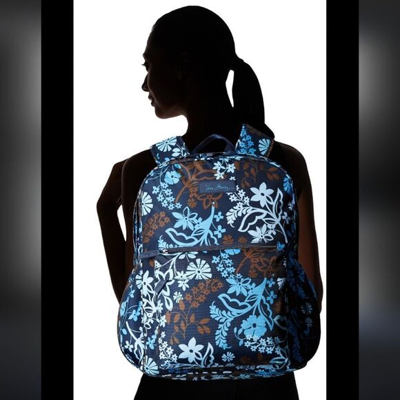 GUC Retired Vera Bradley Lighten UP XL Travel Laptop Blue Backpack - Picture 1 of 16